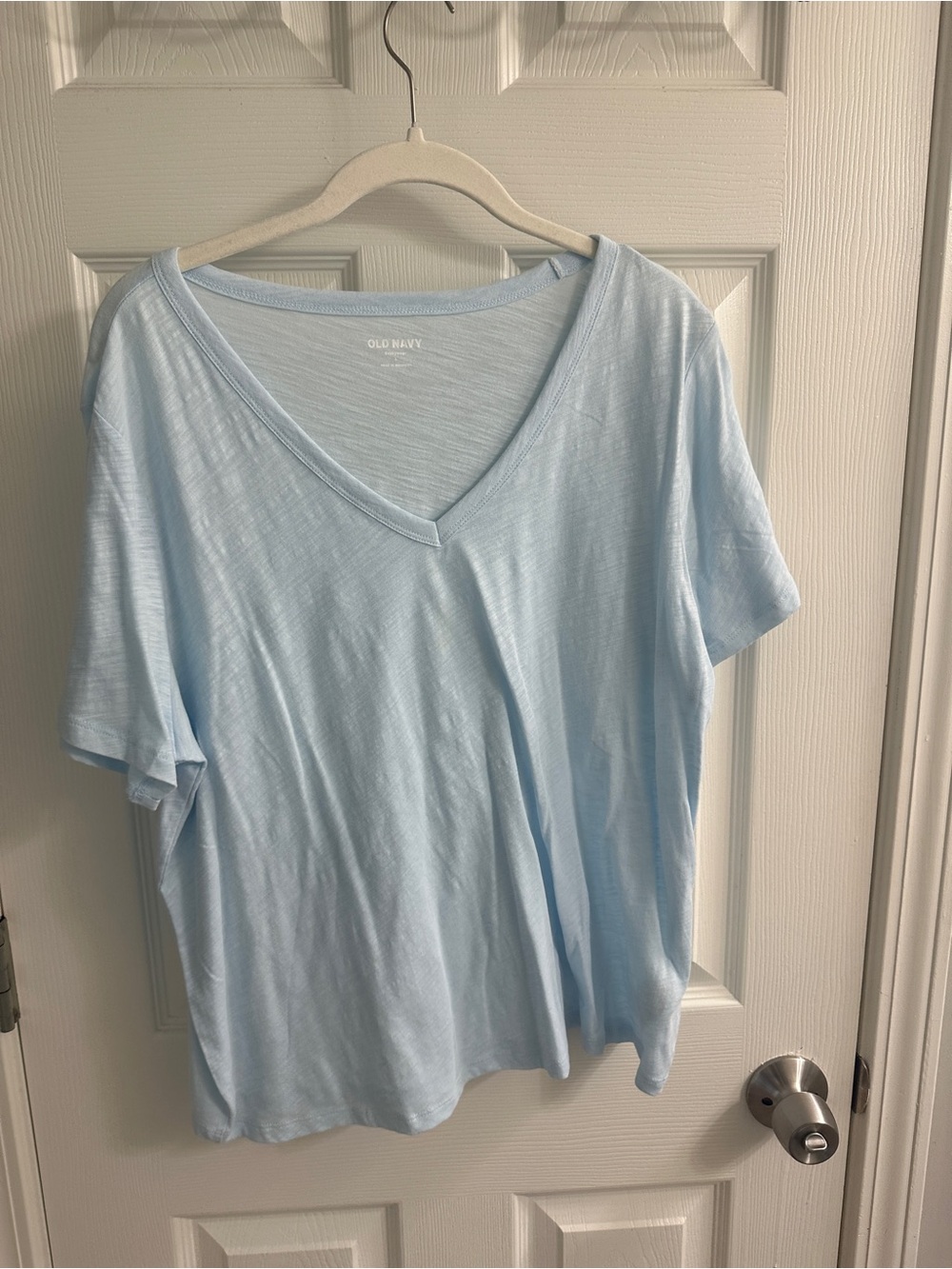 Old Navy Pale Blue V-Neck Short Sleeve Tee